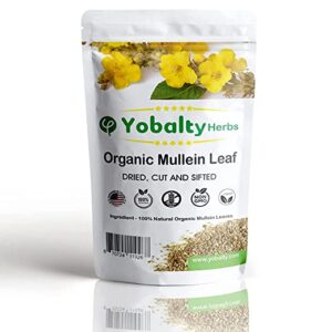 Mullein Leaf, Vegan Tea Loose Leaf, Dried Mullein Leaves, Mullein Detox Lungs Tea, 100% Natural Herbal Tea, Resealable Bag (1 Ounce)
