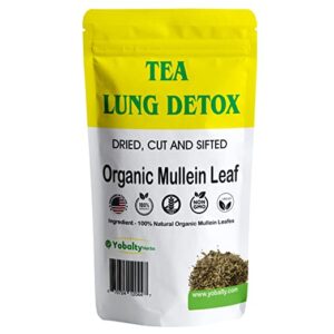 Subscription , Mullien Detox Herbs Tea 4 oz, Vegan Tea Loose Leaf, lung complex, Dried Mullen Leave, Mullein Herbal Tea, Mullein Detox Lungs Tea, (4 Oz)