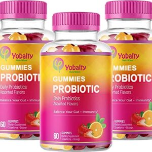 Vegan Probiotic Gummies, Vaginal Health + PH Balance, Sugar-Free Probiotics for Women, 5 Billion CFUs, Immune Support, Gut & Digestive Health (180 CT- 3 Pack)